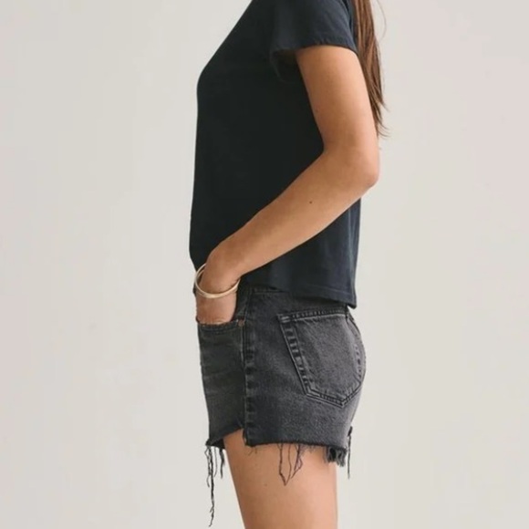 Agolde Parker Shorts Vintage Black Crash Jean Denim - Picture 5 of 16